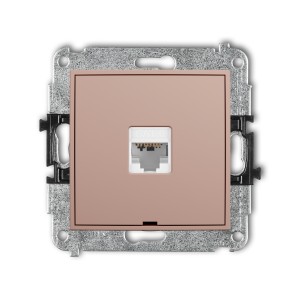 Mechanizm gniazda komputerowego pojedynczego 1xRJ45, kat. 6, 8-stykowy, bez pola opisowego Karlik MINI łososiowy 62MGKBO-3