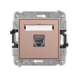 Mechanizm gniazda komputerowego pojedynczego 1xRJ45, kat. 6, ekranowany, 8-stykowy Karlik MINI łososiowy 62MGK-5