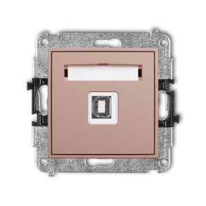 Mechanizm gniazda pojedynczego USB A-B 2.0 Karlik MINI łososiowy 62MGUSB-3