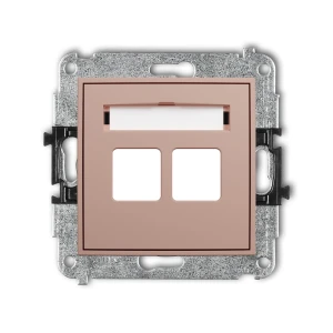 Mechanizm gniazda multimedialnego podwójnego bez modułu (standard Keystone) Karlik MINI łososiowy 62MGM-2P