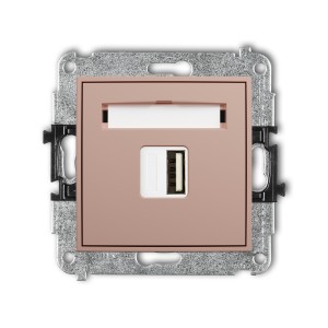 Mechanizm ładowarki USB pojedynczej USB A, 5W max., 5V, 1A Karlik MINI łososiowy 62MCUSB-1