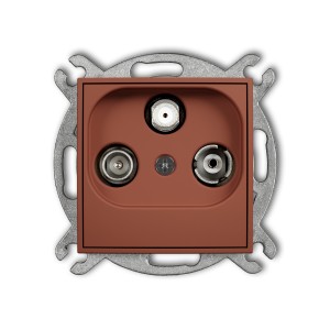 Mechanizm gniazda abonenckiego RTV-SAT przelotowego 10dB Karlik MINI terakota 63MGSP