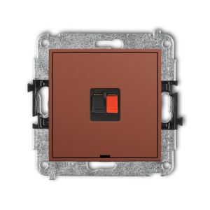 Mechanizm gniazda głośnikowego pojedynczego, bez pola opisowego Karlik MINI terakota 63MGGBO-1