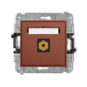 Mechanizm gniazda pojedynczego RCA (typu cinch - żółty, pozłacany) Karlik MINI terakota 63MGRCA-1