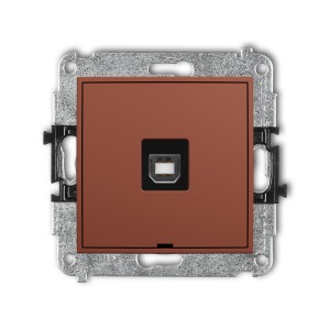 Mechanizm gniazda pojedynczego USB A-B 2.0, bez pola opisowego Karlik MINI terakota 63MGUSBBO-3