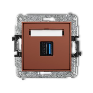 Mechanizm gniazda pojedynczego USB A-A 3.0 Karlik MINI terakota 63MGUSB-5
