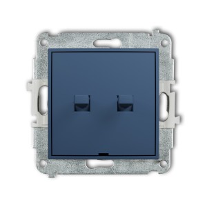 Mechanizm łącznika jednobiegunowego ze schodowym w stylu amerykańskim (wspólne zasilanie) Karlik MINI navy blue 64MWPUS-10.11