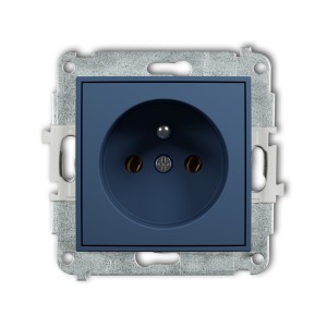 Mechanizm gniazda pojedynczego z uziemieniem 2P+Z (bez przesłon torów prądowych) Karlik MINI navy blue 64MGP-1z