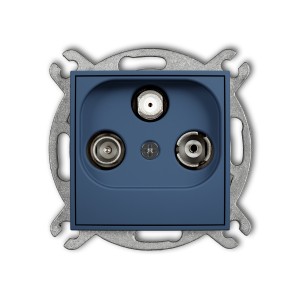 Mechanizm gniazda abonenckiego RTV-SAT przelotowego 10dB Karlik MINI navy blue 64MGSP