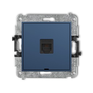 Mechanizm gniazda telefonicznego pojedynczego 1xRJ11, 4-stykowy, beznarzędziowe, bez pola opisowego Karlik MINI navy blue 64MGTBO-1