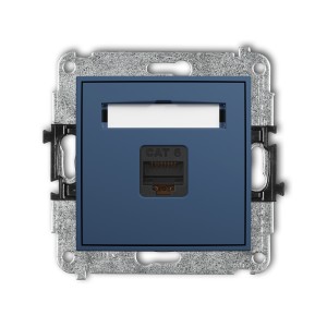 Mechanizm gniazda komputerowego pojedynczego 1xRJ45, kat. 6, 8-stykowy Karlik MINI navy blue 64MGK-3
