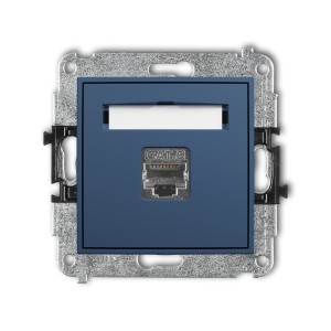 Mechanizm gniazda komputerowego pojedynczego 1xRJ45, kat. 6, ekranowany, 8-stykowy Karlik MINI navy blue 64MGK-5