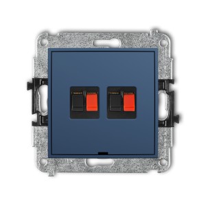Mechanizm gniazda głośnikowego podwójnego, bez pola opisowego Karlik MINI navy blue 64MGGBO-2