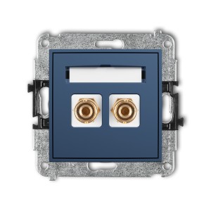 Mechanizm gniazda głośnikowego pojedynczego (typu banan - czerwony i czarny, pozłacany, 4 mm2, do lutowania) Karlik MINI navy blue 64MGG-3