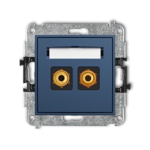 Mechanizm gniazda głośnikowego pojedynczego (typu banan - czerwony i czarny, pozłacany, 4 mm2, skręcany) Karlik MINI navy blue 64MGG-4