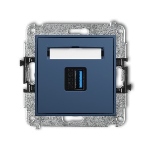 Mechanizm gniazda pojedynczego USB A-A 3.0 Karlik MINI navy blue 64MGUSB-5