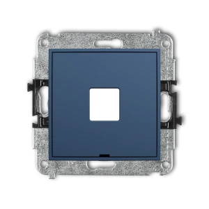 Mechanizm gniazda multimedialnego pojedynczego bez modułu, bez pola opisowego (standard Keystone) Karlik MINI navy blue 64MGMBO-1P