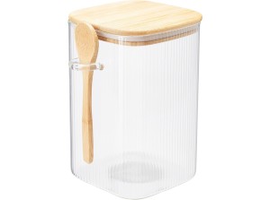 Słoik szklany 1150ml z łyżeczką bambusowa pokrywka