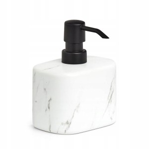 RĘCZNY DOZOWNIK NA MYDŁO, CERAMICZNY, MARBLE, BIAŁA, ZELLER