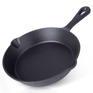 Patelnia żeliwna 21 cm okrągła czarna do smażenia grillowania