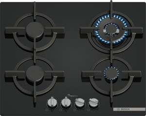Bosch Serie 6, Płyta gazowa 60 cm, Szkło, Czarna, Łatwa w czyszczeniu PPH6A6I10