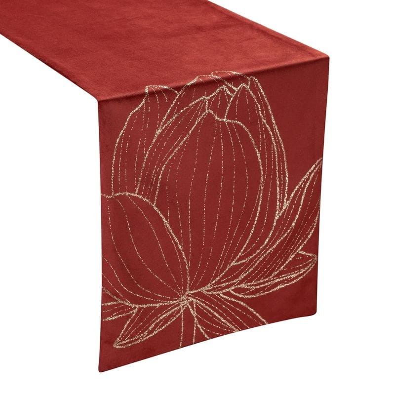 OBRUS BIEŻNIK WELUR VELVET 35X140 CM CEGLANY