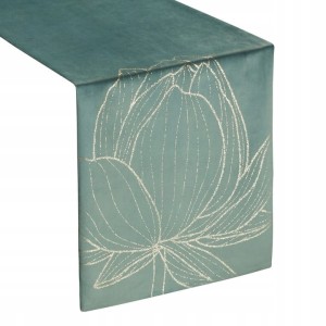 OBRUS BIEŻNIK WELUR VELVET 35X140 CM MIĘTOWY
