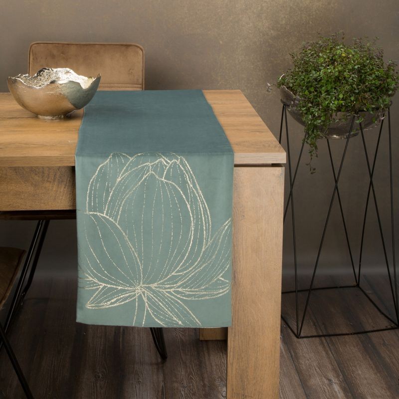 OBRUS BIEŻNIK WELUR VELVET 35X140 CM MIĘTOWY