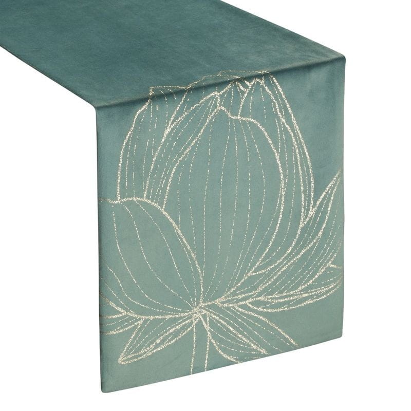 OBRUS BIEŻNIK WELUR VELVET 35X140 CM MIĘTOWY