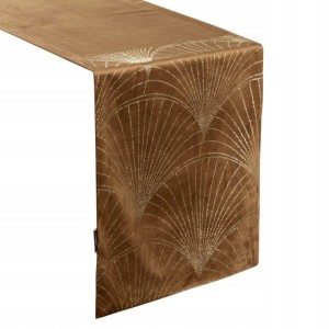 OBRUS WELUR VELVET BIEŻNIK 35X140 CM BRĄZOWY