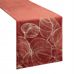 OBRUS WELUR VELVET BIEŻNIK 35X140 CM CEGLANY