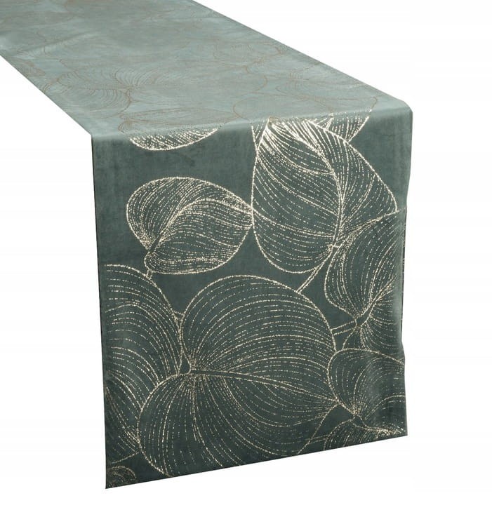OBRUS WELUR VELVET BIEŻNIK 35X140 CM CIEMNOMIĘTOWY
