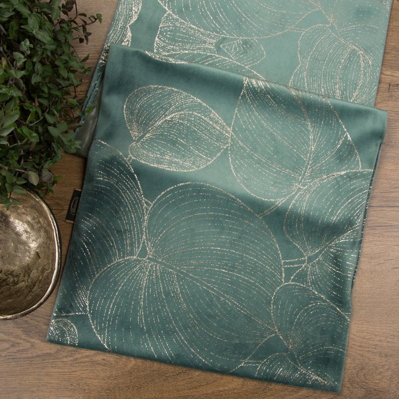 OBRUS WELUR VELVET BIEŻNIK 35X140 CM CIEMNOMIĘTOWY