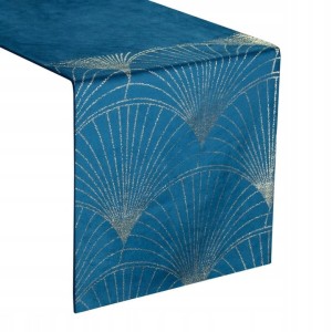 OBRUS WELUR VELVET BIEŻNIK 35X140 CM GRANATOWY