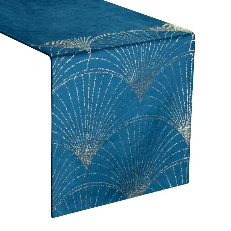 OBRUS WELUR VELVET BIEŻNIK 35X140 CM GRANATOWY