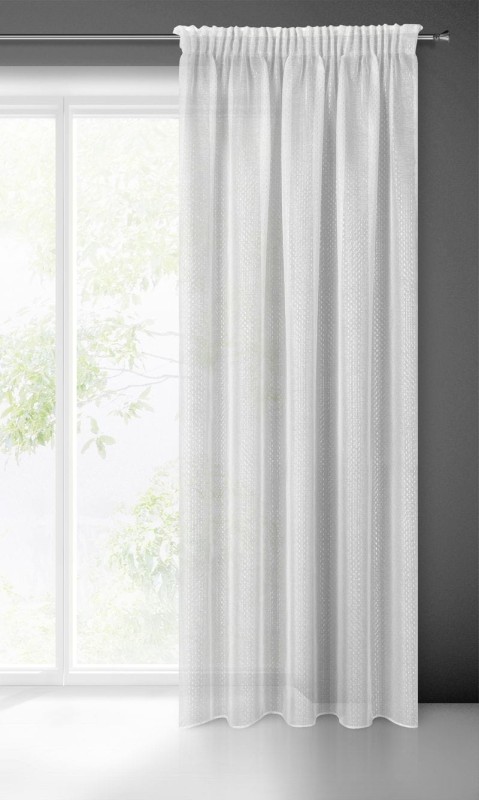 FIRANA FIRANKA NA TAŚMIE Z WZOREM 140X270 CM BIAŁA