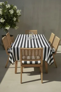 GRAFIT OBRUS OGRODOWY PLAMOODPORNY 140x180 WODOODPORNY NA ZEWNĄTRZ STRIPES
