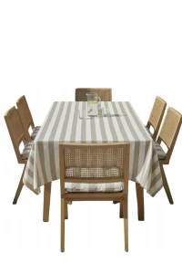Obrus ogrodowy wodoodporny plamoodporny STRIPES 140x240 beżowy pasy