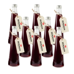8x MAŁE BUTELKI SZKLANE 250 ml NA SOK PRZETWORY OLIWĘ NALEWKI Z ZAKRĘTKĄ