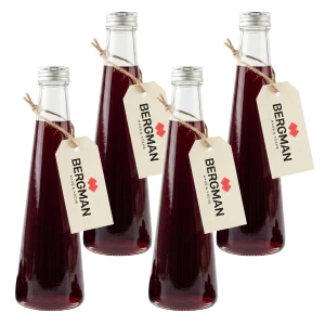 4x MAŁE BUTELKI SZKLANE 250 ml NA SOK PRZETWORY OLIWĘ NALEWKI Z ZAKRĘTKĄ