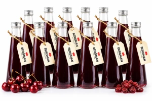 12x MAŁE BUTELKI SZKLANE 250 ml NA SOK PRZETWORY OLIWĘ NALEWKI Z ZAKRĘTKĄ