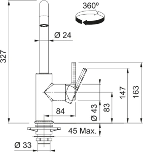 Bateria kuchenna Franke FN 5540.031 Urban 2.0 Chrom 115.0755.396