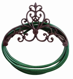 Wieszak na wąż ogrodowy żeliwny ścienny vintage duży