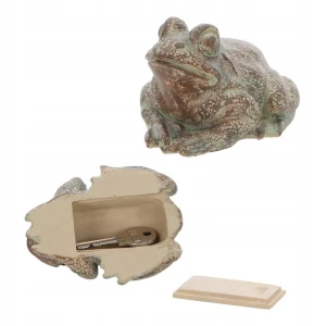 Schowek na klucze żaba figurka ogrodowa skrytka 10 cm