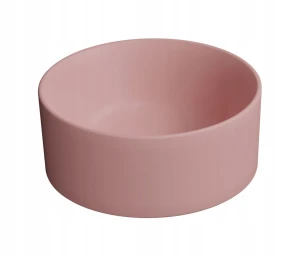 GSI KUBE X umywalka ceramiczna nablatowa, średnica 32cm, róż mat