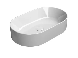 GSI KUBE X umywalka ceramiczna nablatowa, 60 x 37 cm, biały połysk