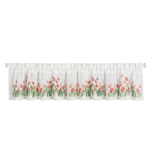 FIRANA ZAZDROSTKA W KWIATY NA TAŚMIE 150X30 BIAŁA