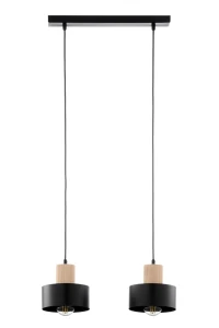 RIF wood 2 lampa wisząca czarny/drewno naturalne  Sigma lighting