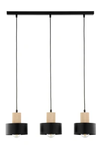 RIF wood 3 lampa wisząca czarny/drewno naturalne  Sigma lighting