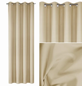 Zasłona gotowa Rita 140x250 cm, beżowa, matowa, 100% poliester